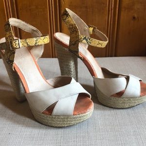 Snake skin strap heels